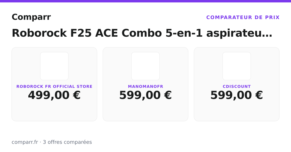 Roborock F25 ACE Combo 5-en-1 as : comparatif 3 prix 2026 | Comparr