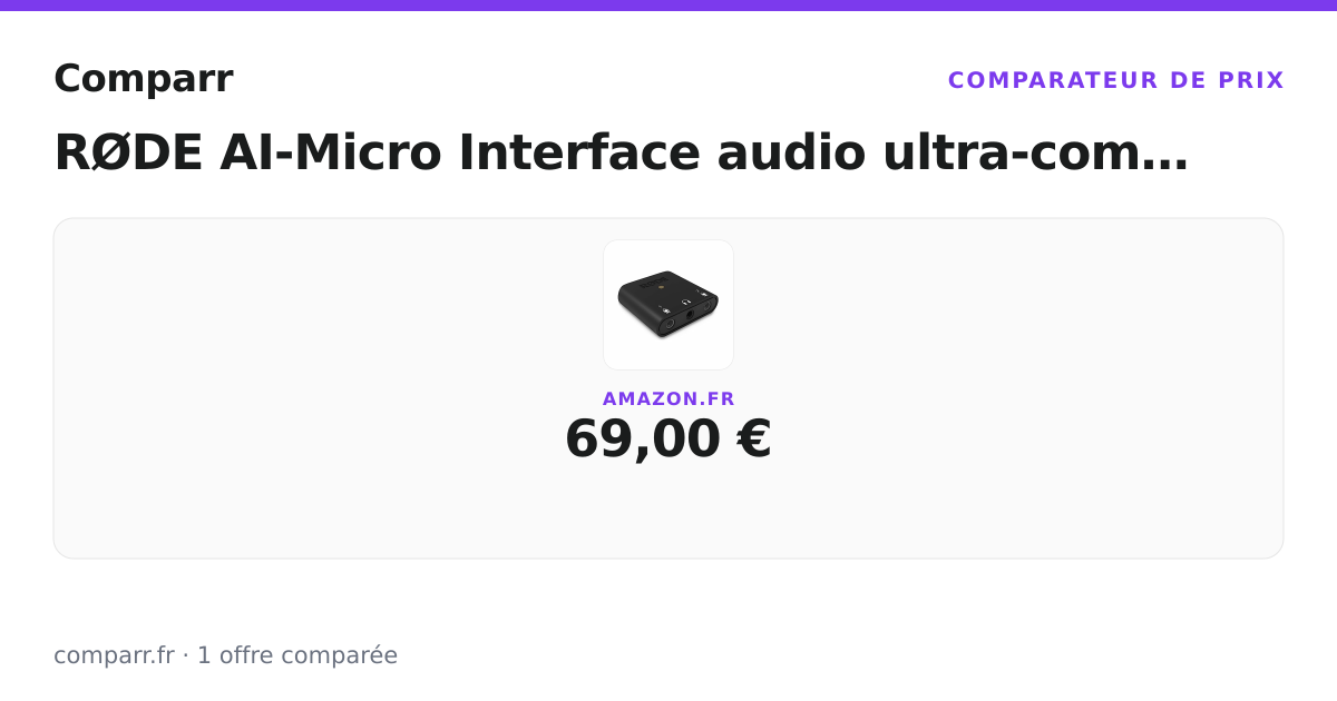 RØDE AI-Micro Interface audio ul : prix et avis 2026 | Comparr